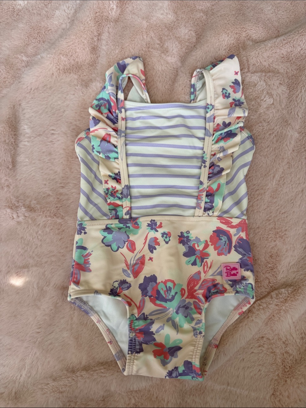 Ruffle Butts Floral Bow Swimsuit 12-18 m